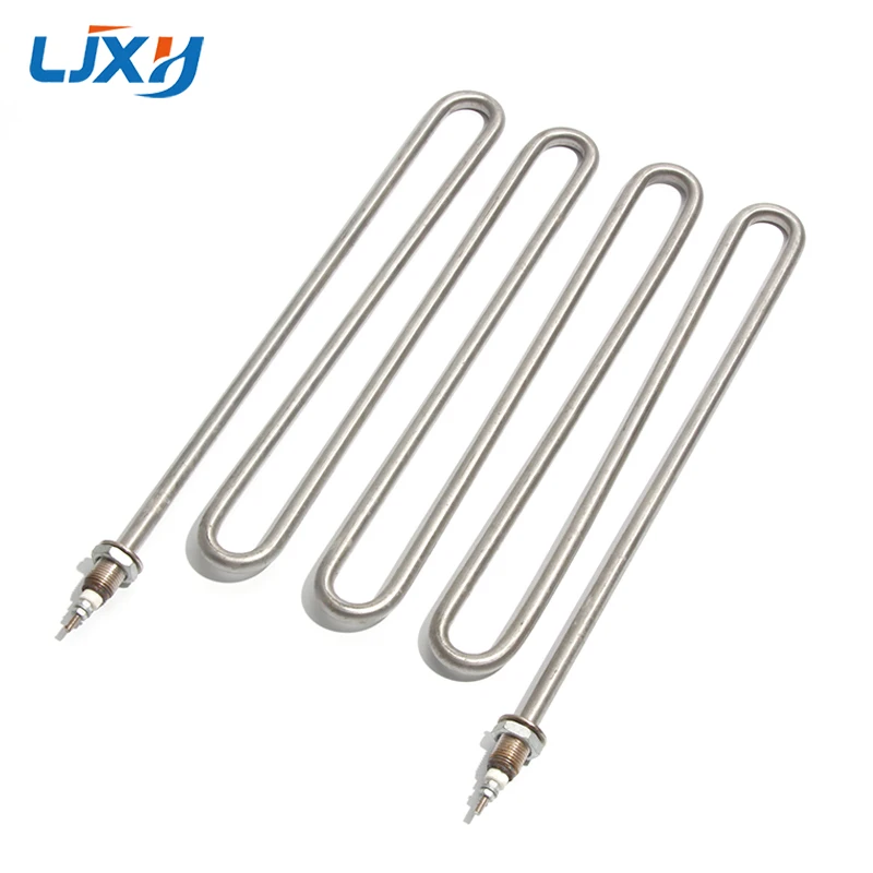 LJXH M16 4U Electric Heating Pipe All 304 SUS Tubular Double U Shape Heater Element 110V/220V/380V 3KW/4KW for Water and Oil