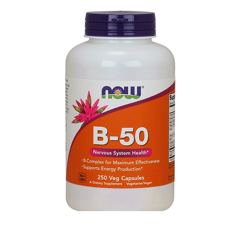 Salud del sistema nervioso B-50, B. Complejo para máxima eficacia, admite la producción de energía, cápsulas vegetales 250, envío gratis