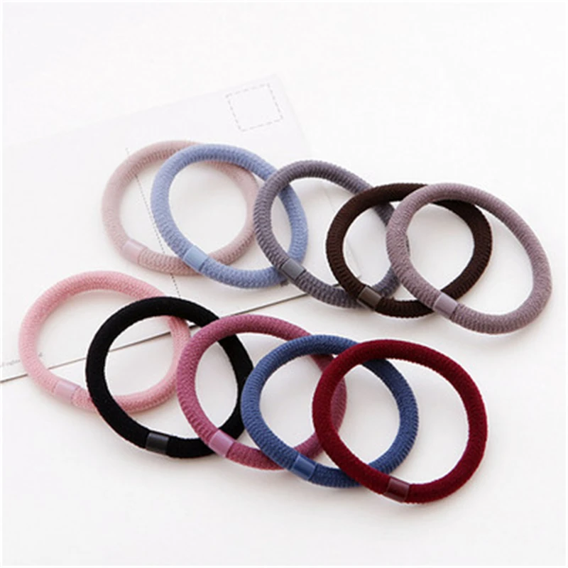 6Pcs/Set Women Girls Solid Color Nylon Big Elastic Hair Bands Ponytail Holder Rubber Bands Scrunchies Hair Accessories Ornaments