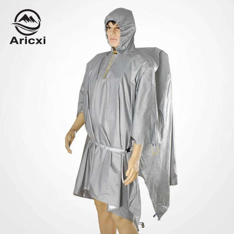 ARICXI Ultralight piesze wycieczki przeciwdeszczowy płaszcz rowerowy markiza zewnętrzna Camping Mini plandeka osłona przeciwsłoneczna zaktualizowana 15D powłoka silikonowa i srebrna