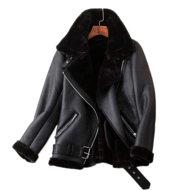 Giacca di pelle donna cappotto invernale spessa pelliccia sintetica pelliccia di montone giacca di pelliccia di pelliccia da donna Bomber Casaco Feminino