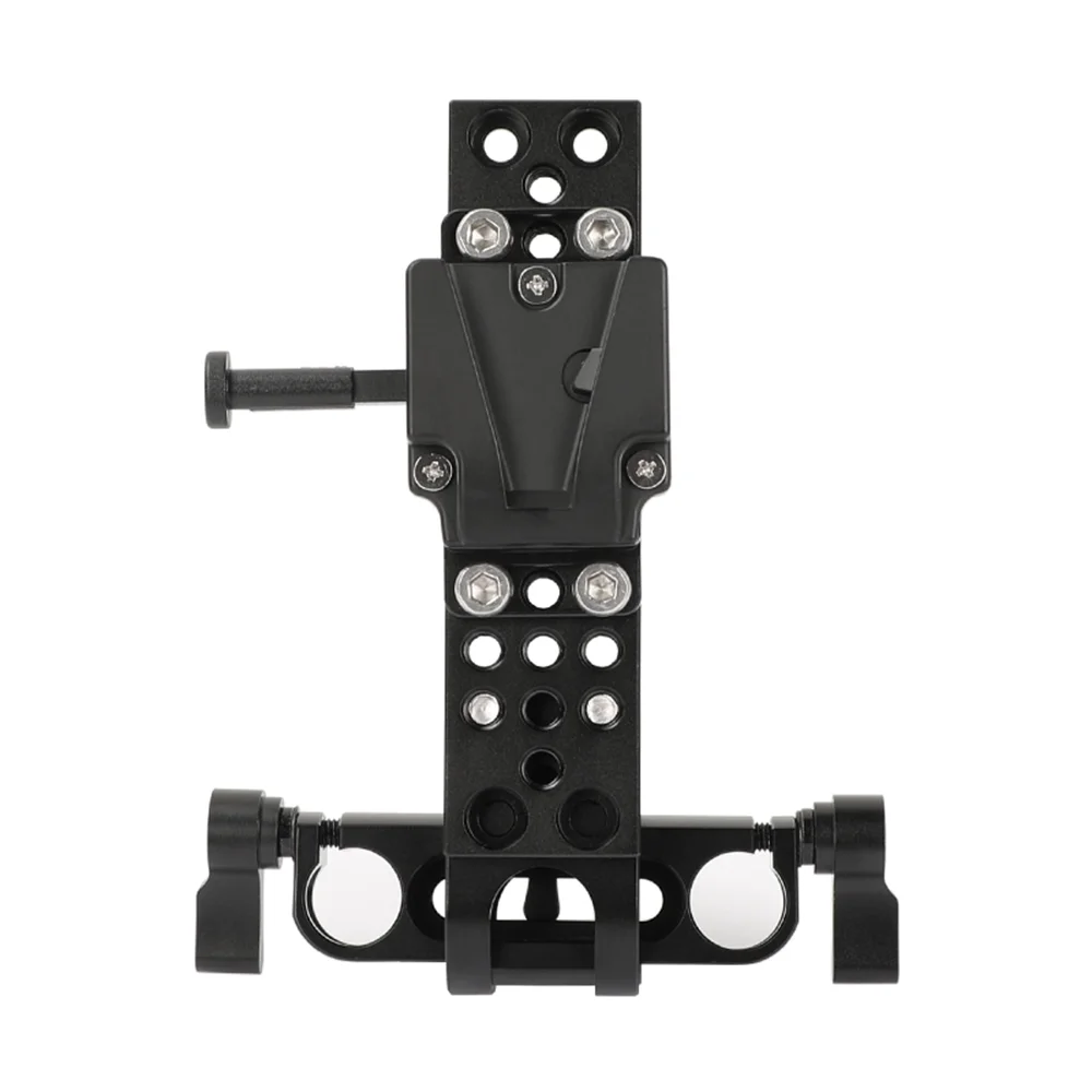 CAMVATE-Adaptador de liberación rápida v-lock hembra, placa de queso con forma rectangular y bloque de rieles de 15mm para montaje de batería de cámara DSLR