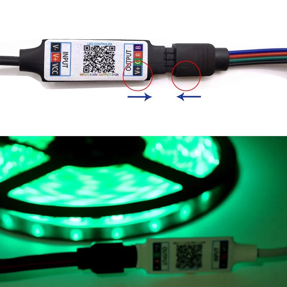 5-24V DC Mini Bluetooth compatibile RGB Colorful Music Controller Phone APP Smart Control per RGB SMD LED Strip