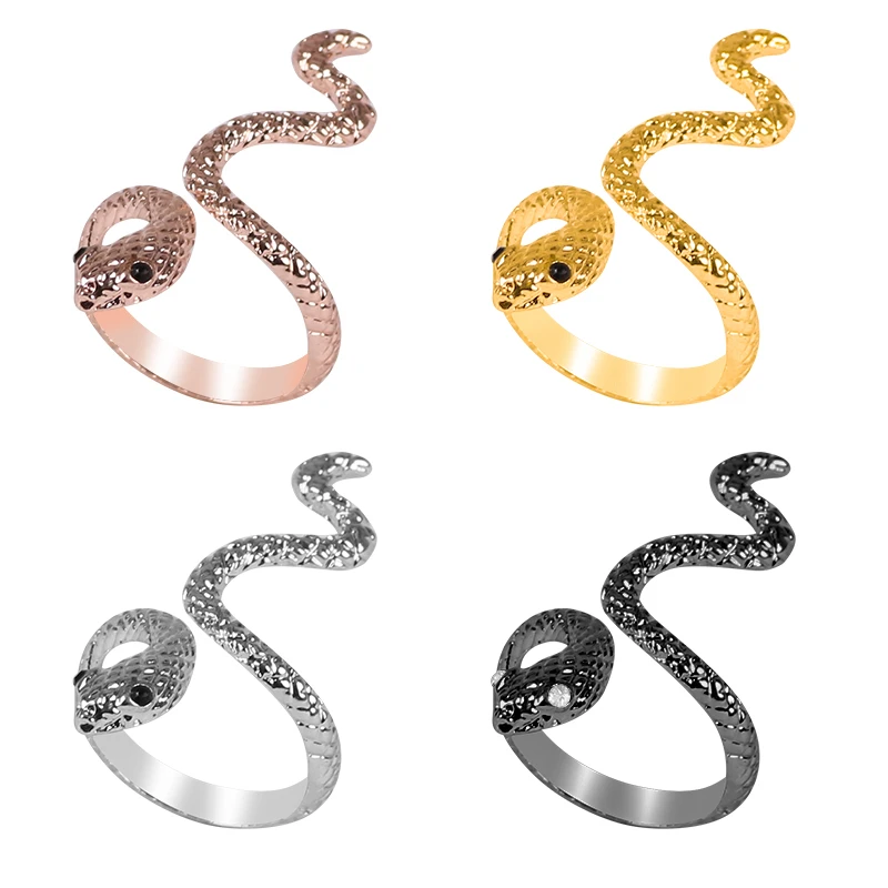 Retro Punk Men's Snake Ring Rock Cool Gothic Jewelry Accessories Personalized Dark Ring Fashion Party Nightclub Trend Charm Gift