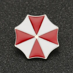 Biohazard Brooch Pin Alice Umbrella Corporation Red White Enamel Logo Amulet Badge Hot Movie Game Jewelry Men Women Wholesale