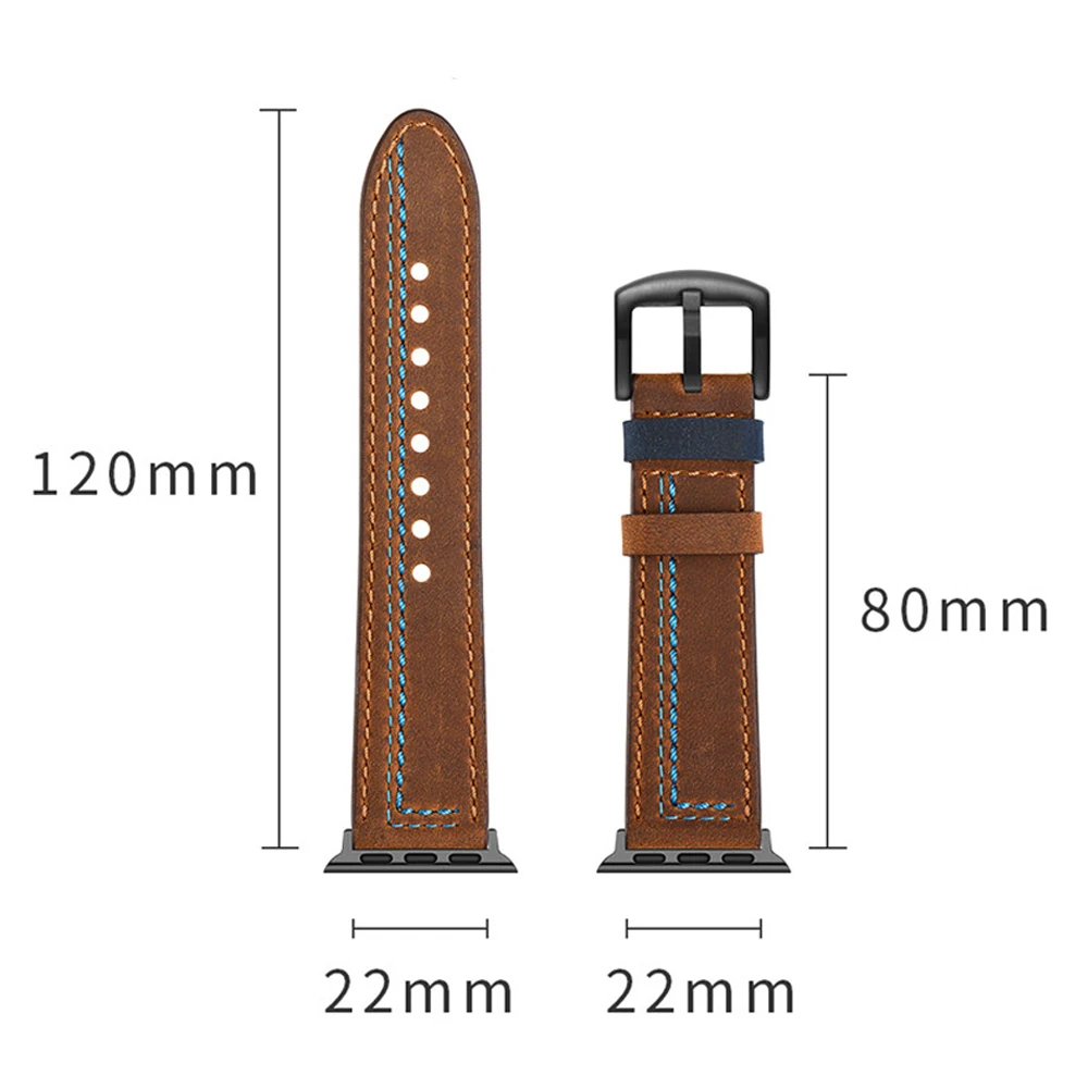 Leather Strap For Apple Watch band 45mm/41mm 44mm/40mm 42mm/38mm correa bracelet watchband belt iwatch series 4 3 5 se 6 7