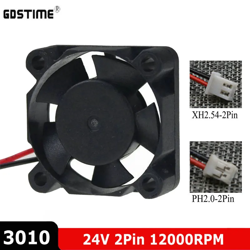 10Pcs GDSTIME 3CM 30MM 3010 30x30x10MM 2 Pin 24V DC Cooler Small Brushless Cooling Fan