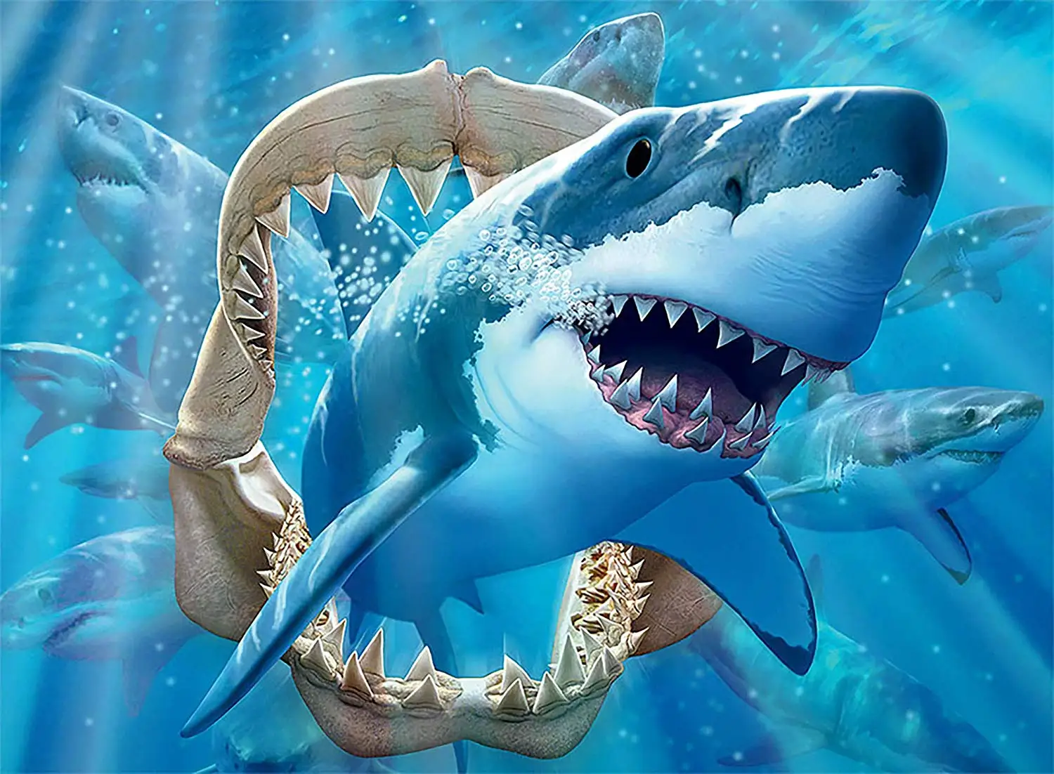 Jmine Div-5D Shark Undersea Sea Full Diamond Painting Cross Stitch Kits 3D Animal Paint by Diamonds High Quality