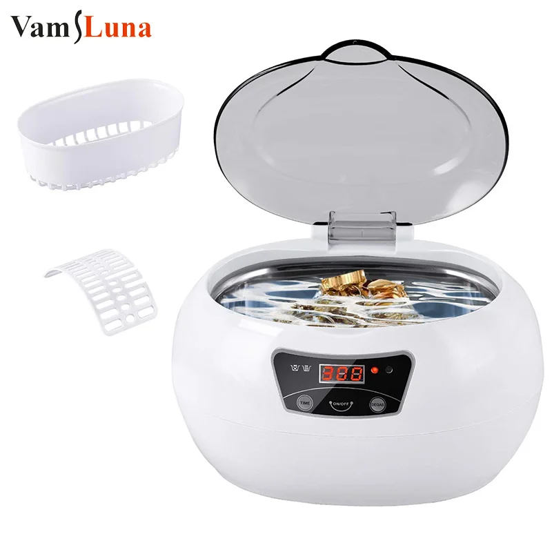 600ml Ultrasonic Cleaner Bath for Jewelry Glasses Manicure Dental Razor Brush Watch Ultrasound Sonic Cleaner