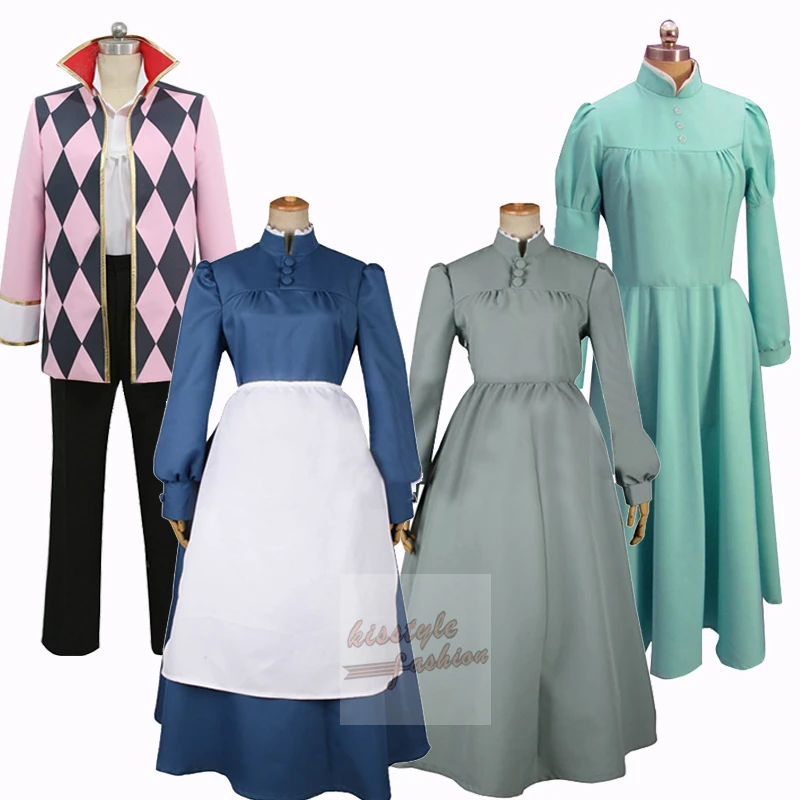 

Howl's Moving Castle Sophie Hatter Wizard Howl Group of Characters Anime Cosplay Costume,Customized Accepted