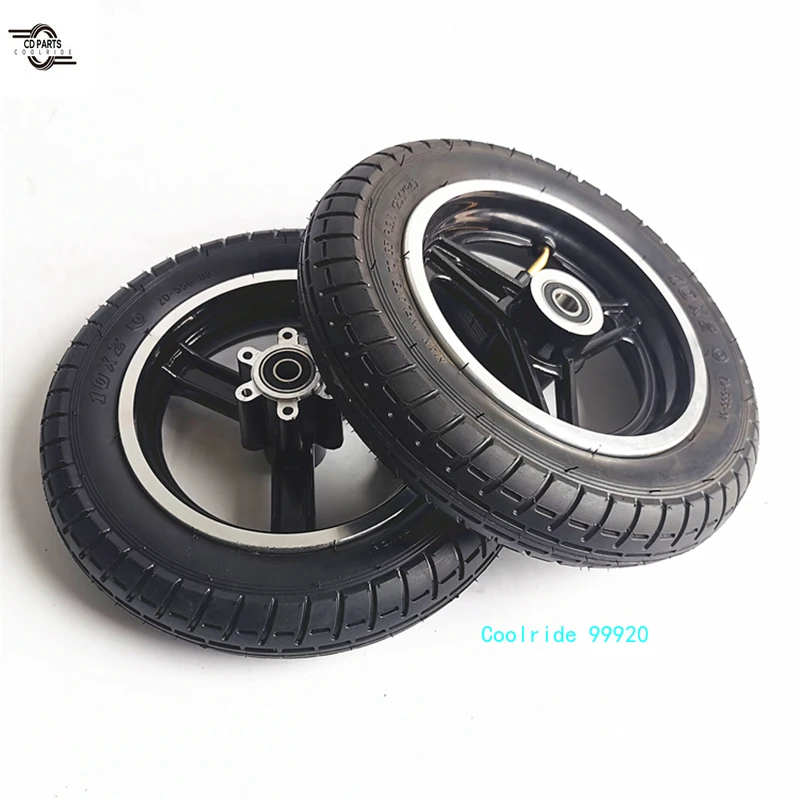 10 Inch Electric Scooter Tire x2 (54-152) Disc Brake Outer  x2.0 Solid  with Aluminum Alloy Hub Bearing  / 12mm