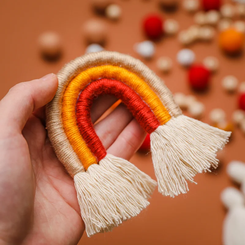 Bopoobo-Ensemble de cloche de lit pour bébé, bricolage, jouets faits à la main, arc-en-ciel, ours, exercice, pratique, AV, décoration de chambre d'enfant, cadeau pour bébé