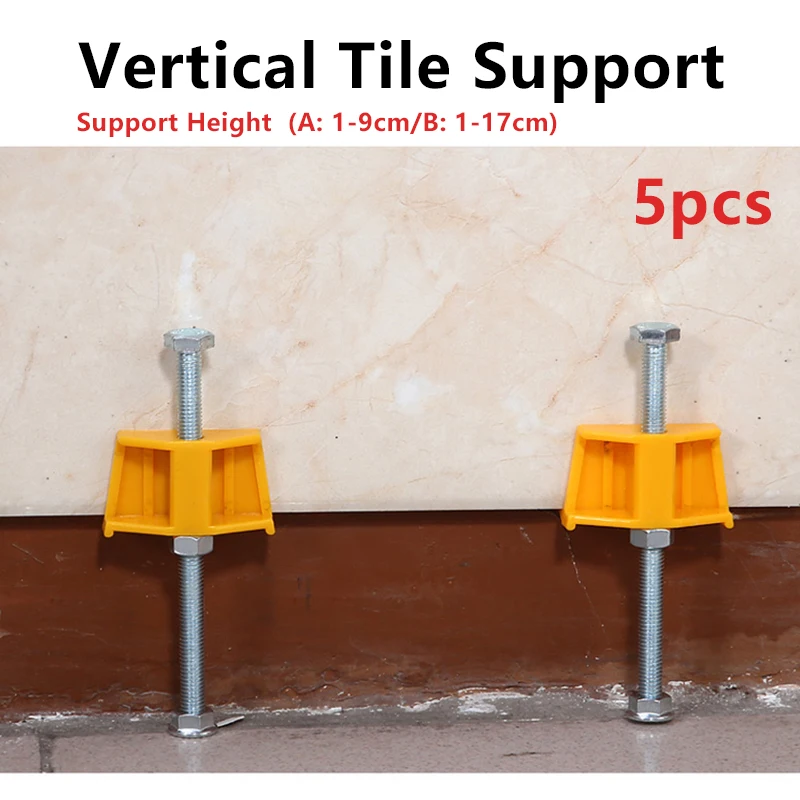 5pcs Manual Tile Leveling System Vertical Support Ceramic Floor Wall Construction Adjustment Tools Reusable Wall Tile Locator