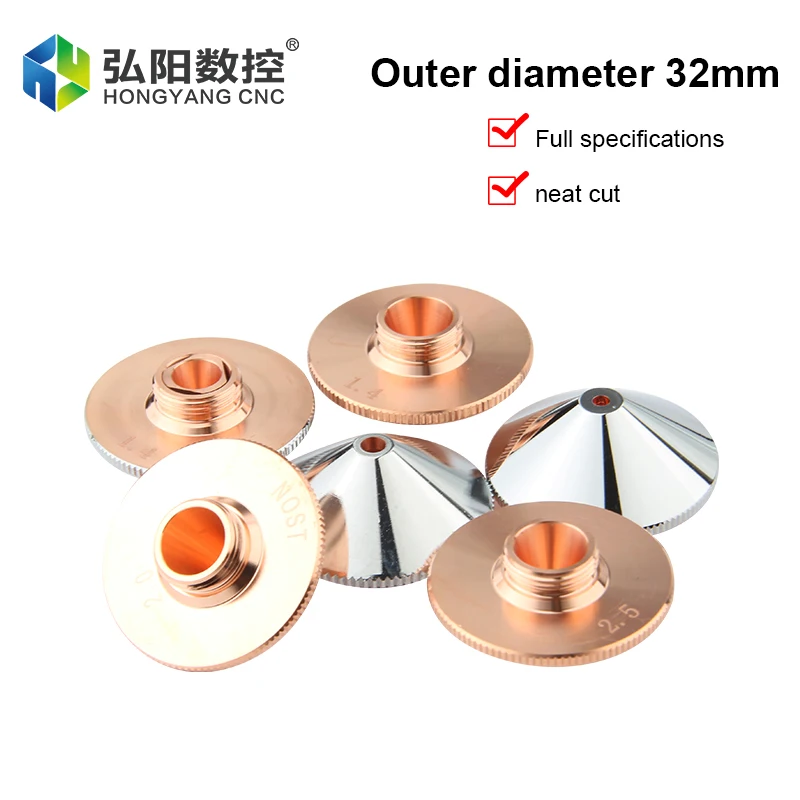 Cabezal de corte láser de fibra, diámetro 32mm más boquilla de máquina de soldadura CNC, diámetro de una y doble capa 0,8-6,0 rosca 14mm