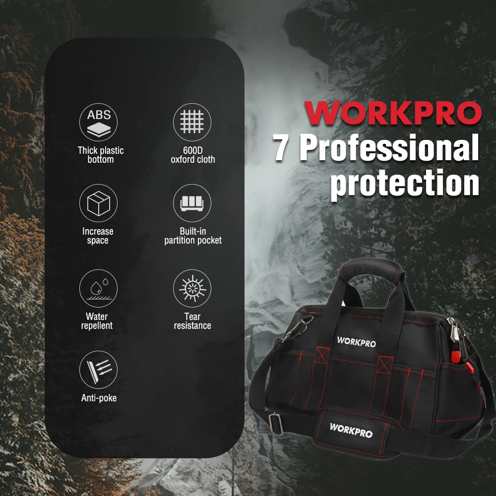WORKPRO Waterproof Travel Bags Men Crossbody Bag Tool Bags Large Capacity Bag for Tools Hardware Free Shipping