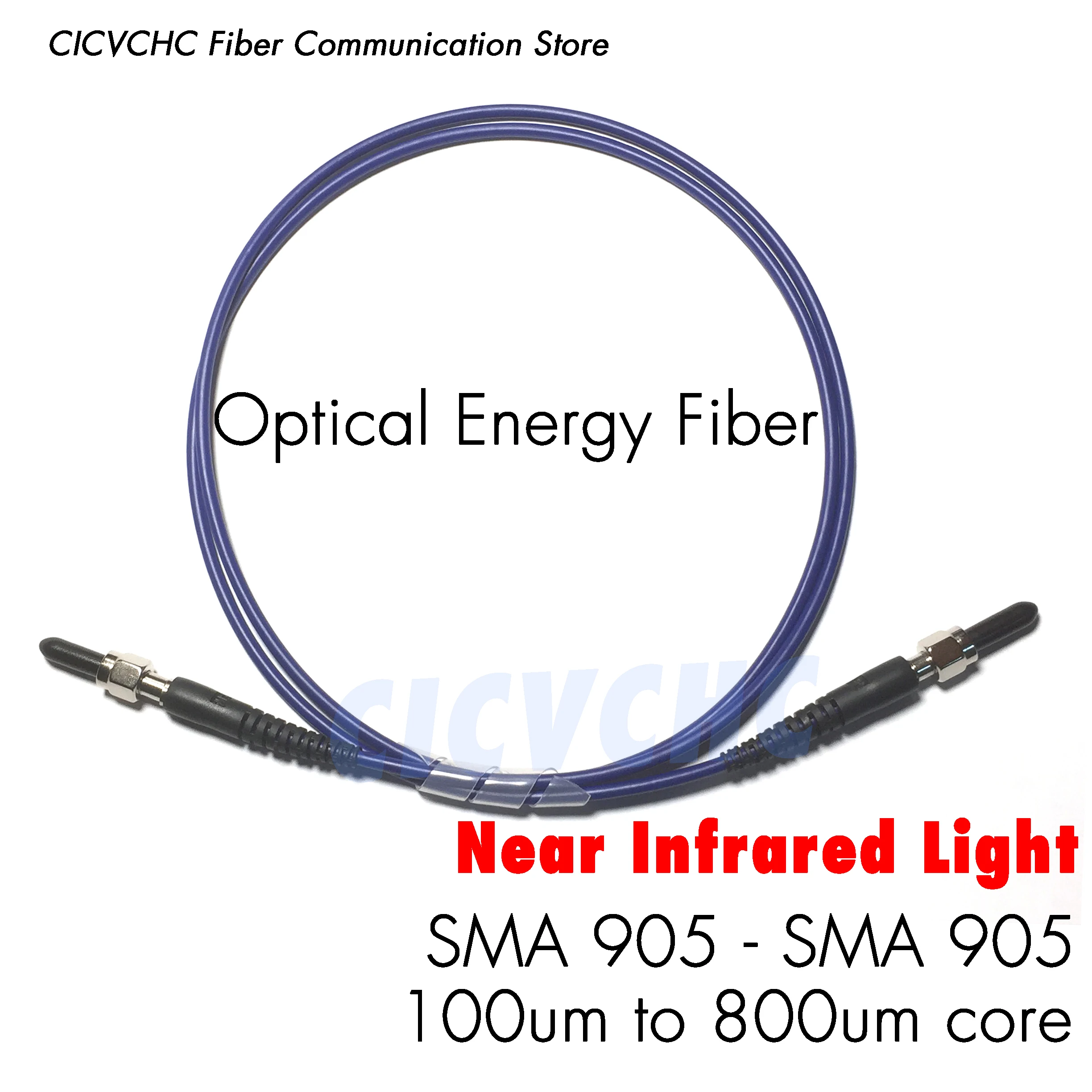 SMA905-SMA905 energy fiber optic patch cord jumper with 100um to 800um core for Near Infrared Light