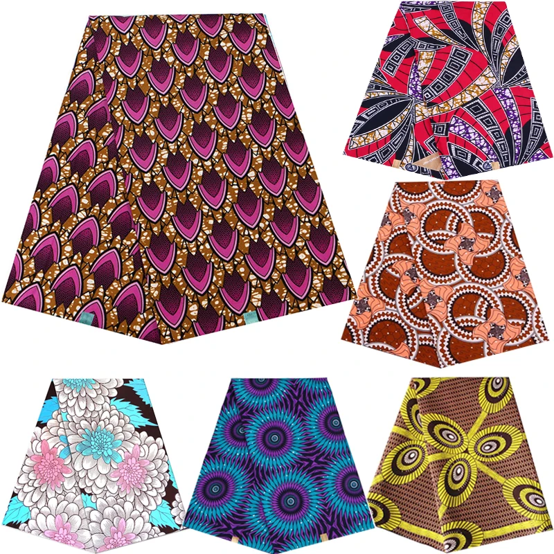 Ankara African Prints Patchwork Real Wax Dress Sewing Tissu Craft DIY Textile Material For Wedding High Quality 1Yard Polyester