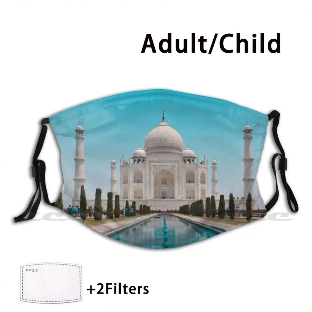 Taj Mahal Washable Trending Customized Pm2.5 Filter Mask Taj Mahal History Story Drowning Agra India View Love Taj Mahal Taj