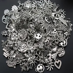 30pcs/Lot Tibetan Silver Mixed Styles Leaf Heart Key Crown Charms Pendants DIY Jewelry for Necklace Bracelet Making Accessaries