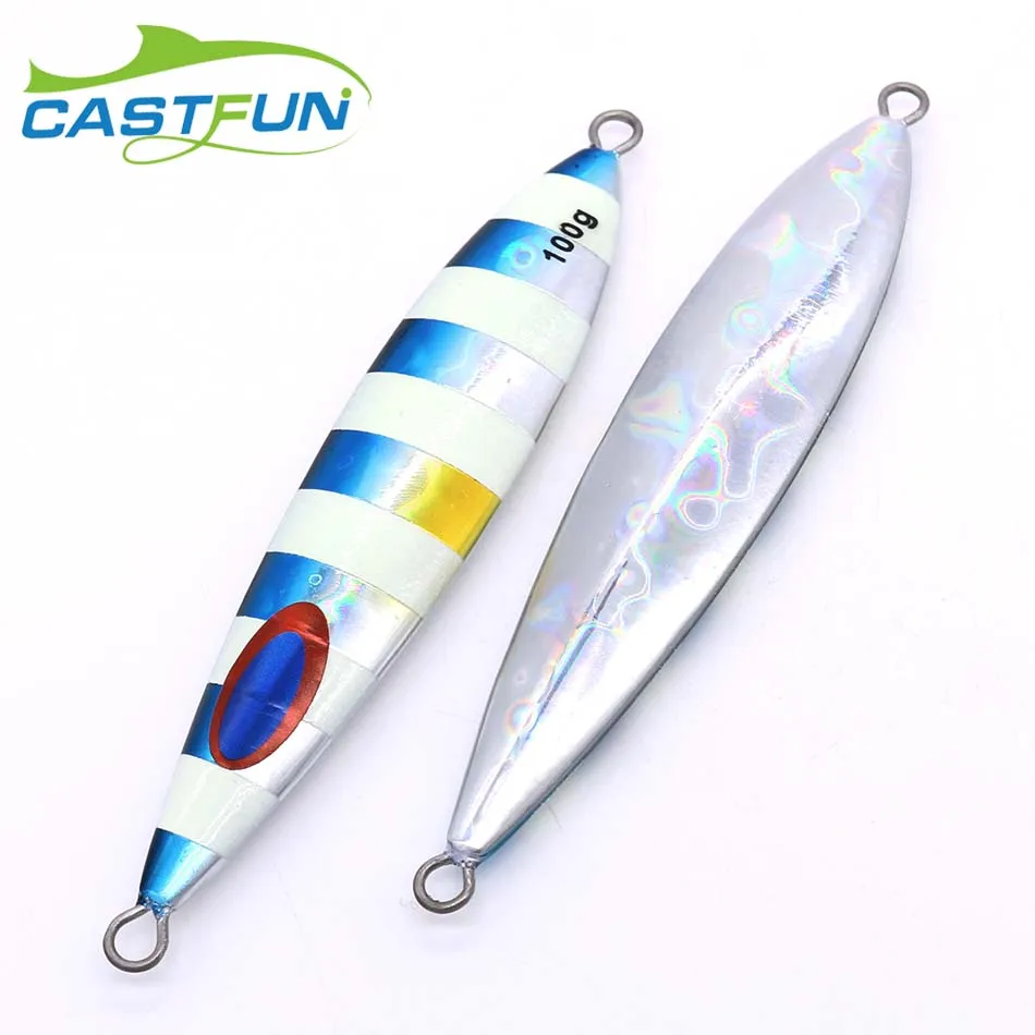 CASTFUN 40g 60g 150g 200g Metal jig Slow Jigging Lure Fishing Jigs Glow Fishing Jigging Lure Slow jig Artificial Baits
