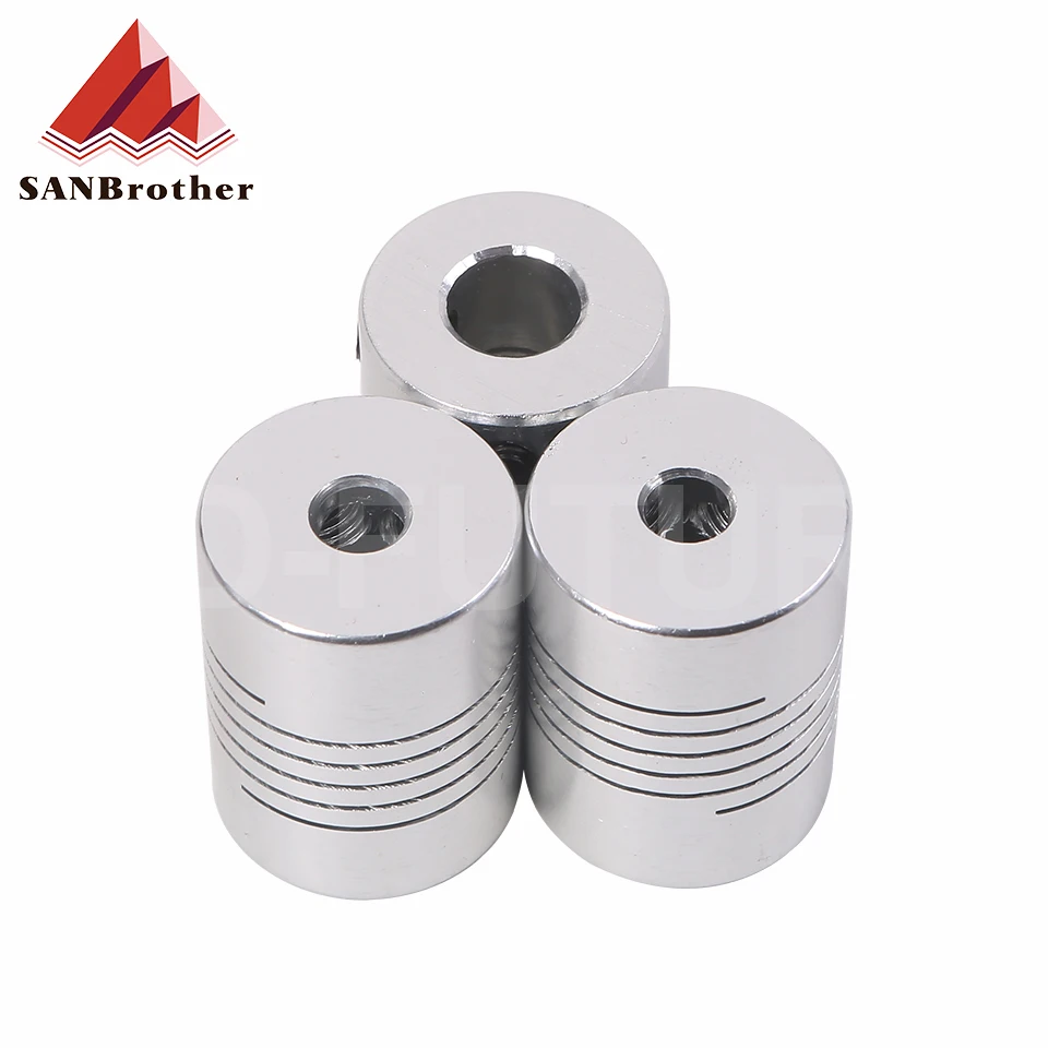 D19L25 5x8mm Aluminium CNC Motor Jaw Shaft Coupler 5mm To 8mm Flexible Coupling OD 19x25mm Dropshipping 3/4/5/6/6.35/7/8/10mm