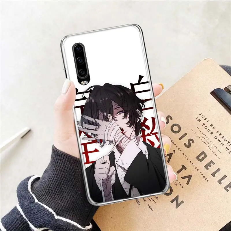 Anime Bungou Stray Dogs Dazai Osamu Soft Cover Phone Case For Huawei P30 P20 P10 P40 P50 Mate 40 30 20 10 Pro Lite + Soft Cover