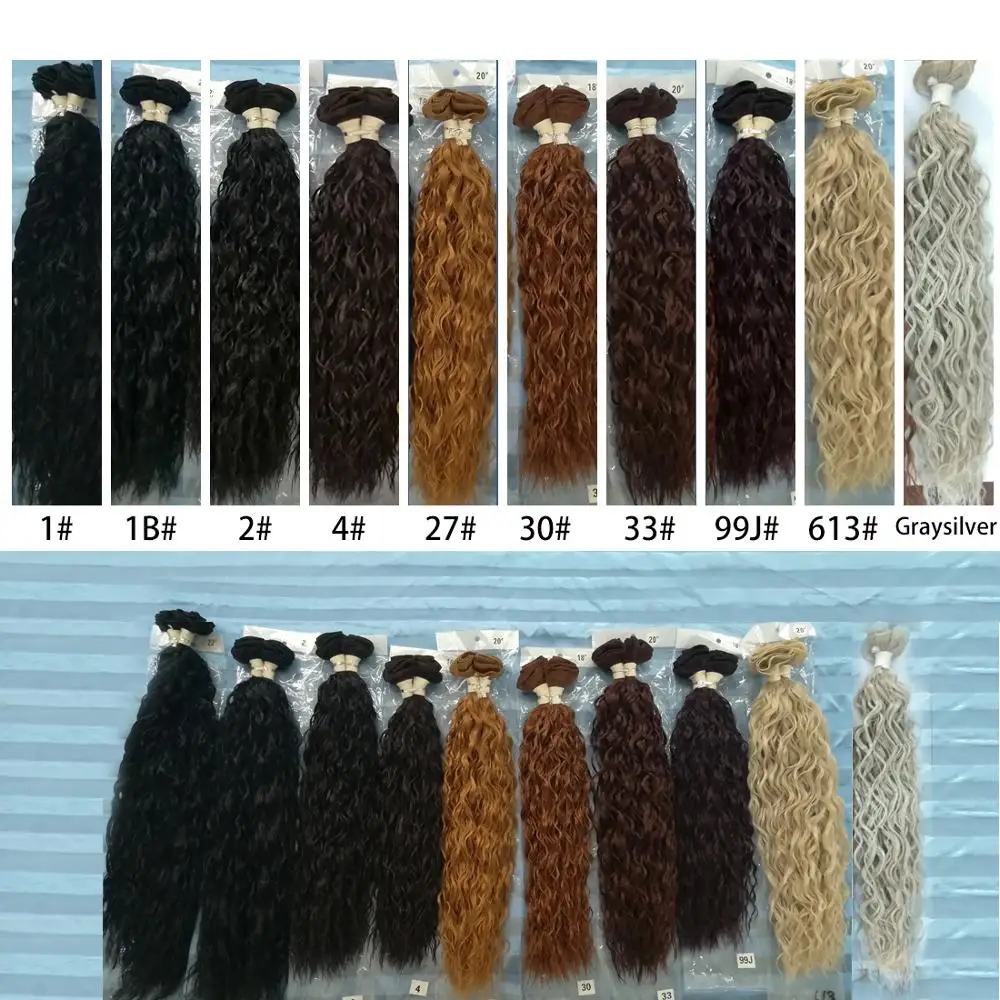 Lydia Synthetic Dancing Curly Weaving 3Packs/Lot 18"-22" Graysilver With Weft Wavy Bundles Jerry Curl Hair Extensions Bohemain view 6