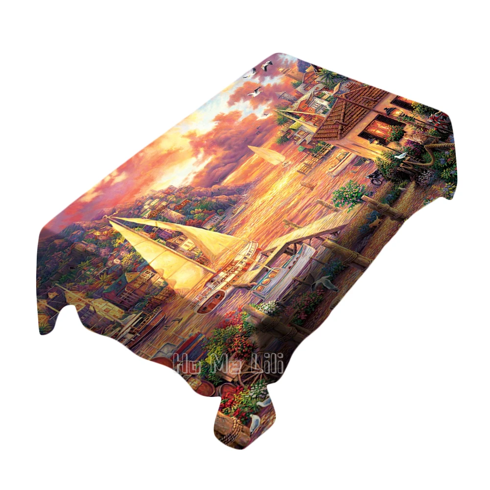 Amazing Nature Island Life White Mountain National Park Golden Ocean Reflections Of Autumn Waterproof Tablecloth