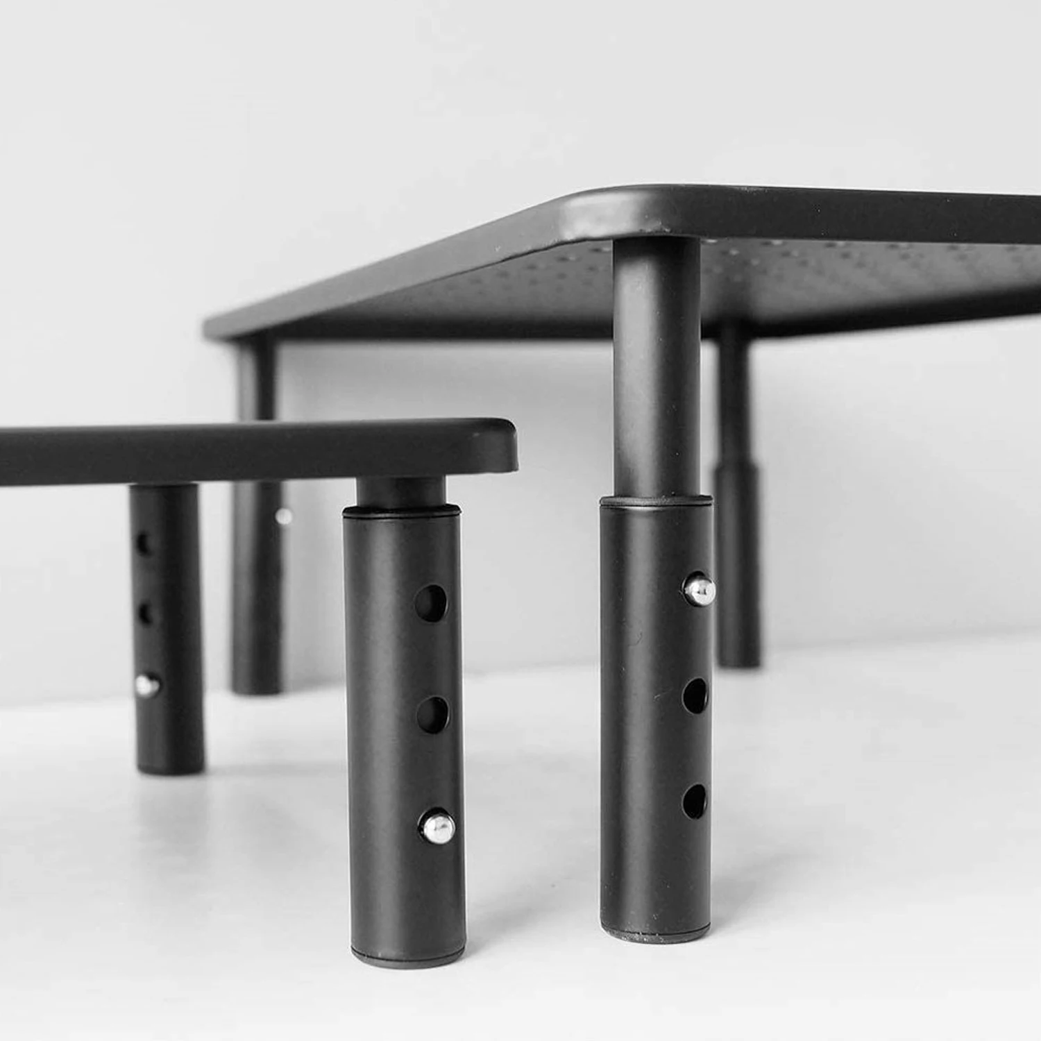 Besegad desktop monitor estande riser 3 altura ajustável suporte do monitor com plataforma de malha refrigeração para computador portátil computador