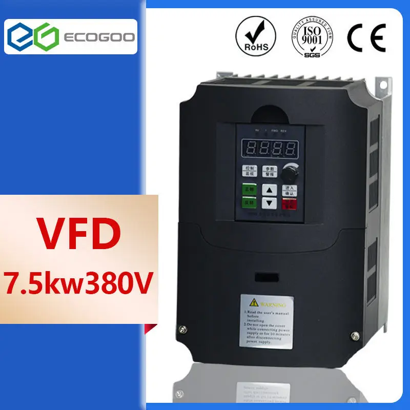 3 - Phase Speed Controller Inverter - AC 380V VFD Inverter for Motors of 1.5kW/2.2KW/4KW/5.5KW/7.5KW. Free Shipping Included.