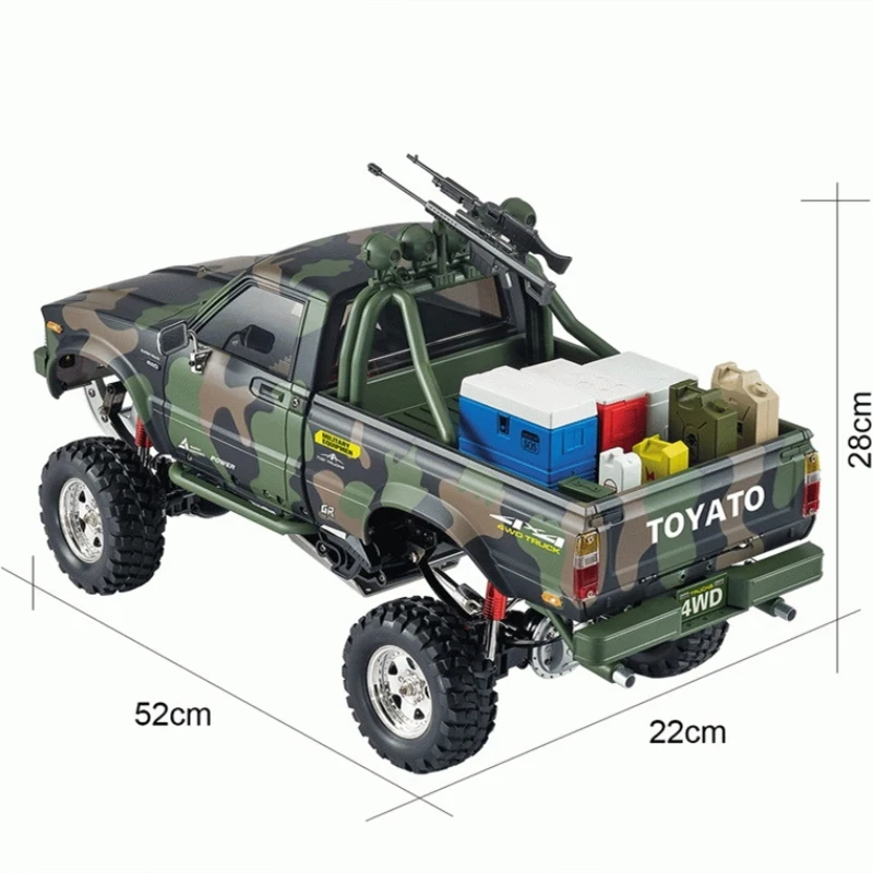 Multi-Terrain รีโมทคอนโทรลรถกระบะ2.4G 4WD 3-Speed Damping ตัวหน่วงการสั่นสะเทือน30กม./ชม.ทหาร Equippent จำลองรถบังคับวิทยุ