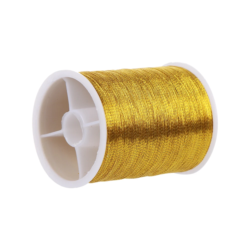 Gold/Silver 100 metres Durable Overlocking Sewing Machine Threads Polyester Cross Stitch Strong Threads for Sewing Supplies