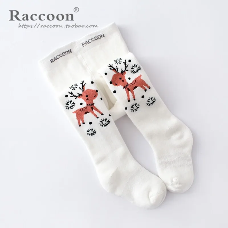 2pcs 2021 Children Winter New Thickened Terry Pantyhose Baby Warm Leggings Cartoon Deer Tights Suitable For 1-6Years Gray Black