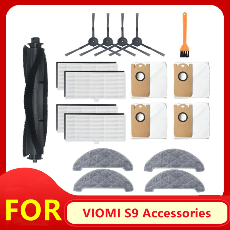 แปรงหลักฝุ่น Collection Mop ผ้าแปรงด้านข้าง Hepa Filter สำหรับ XIAOMI VIOMI S9หุ่นยนต์เครื่องดูดฝุ่นอุปกรณ์เสริม