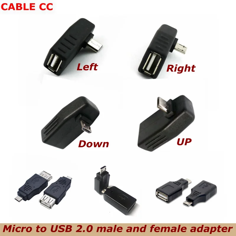 Micro USB 5-pin męski na USB żeńskie 90 stopni kąt złącze synchronizacji danych adapter OTG dla samochodów MP4 telefonu komórkowego U disk