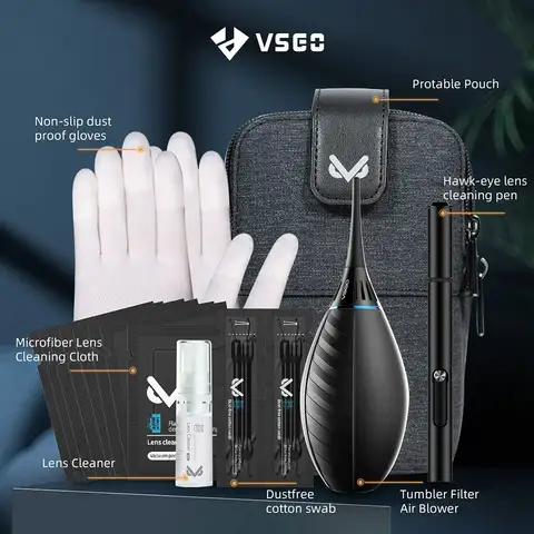 VSGO 올인원 카메라 청소 키트, 휴대용 가방 포함, 샤오미 화웨이 Dji 미니 카메라 4k 전문 DSLR 청소