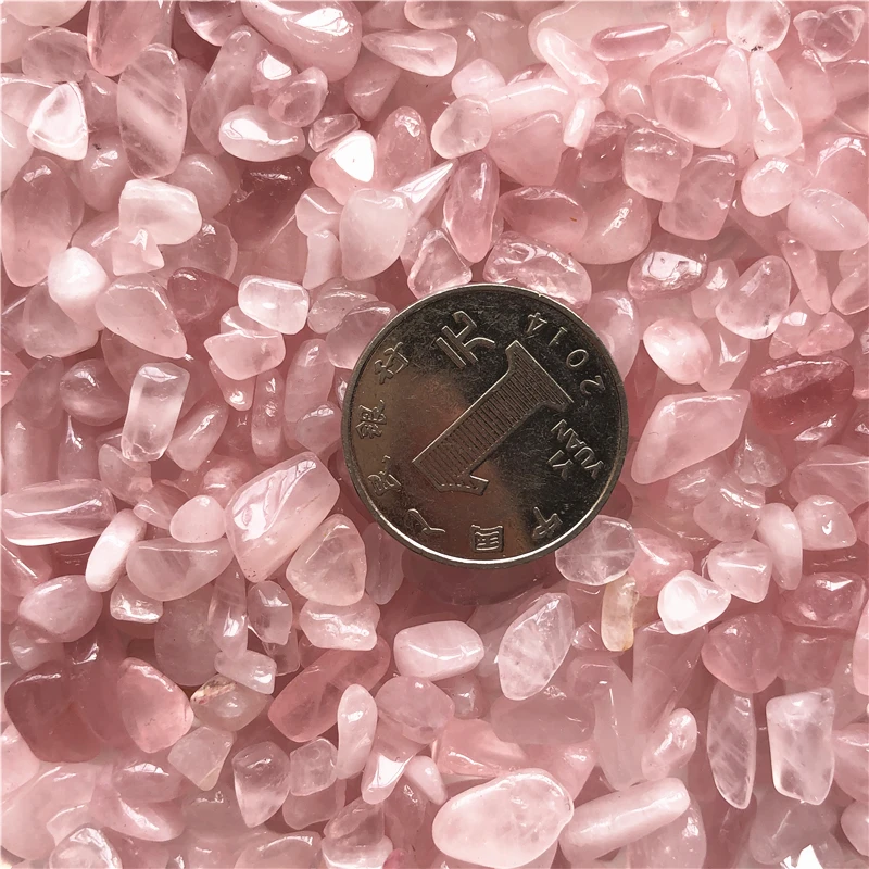 50g 5-7mm Natural Pink Crystal Gravel Rose Quartz Crystal Gravel Stone Rock Chips Lucky Healing Natural Stones and Minerals