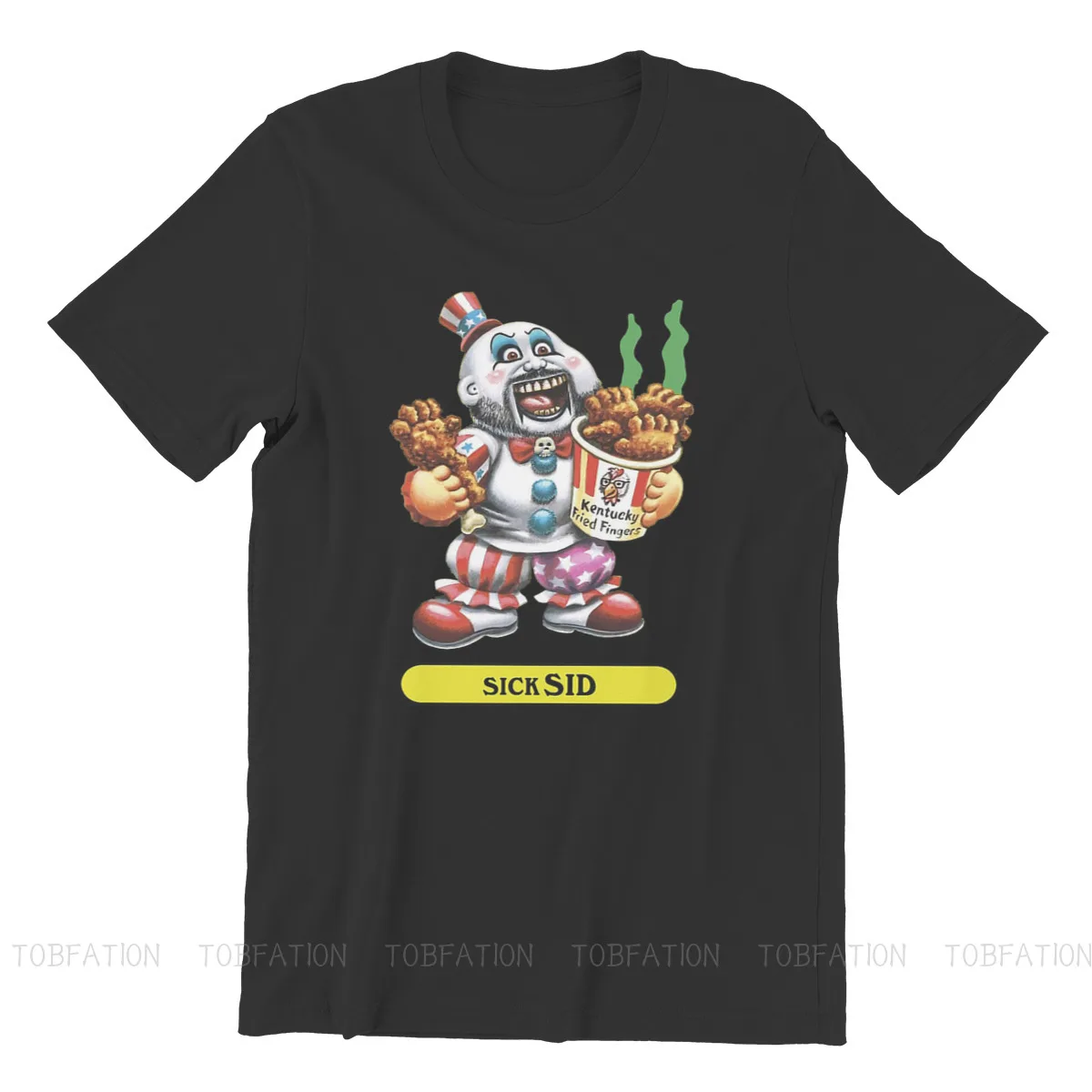 Sick Sid Captain Spaulding Version Hipster TShirts Garbage Pail Kids Cartoon Film Men Harajuku T Shirt Round Neck Oversized