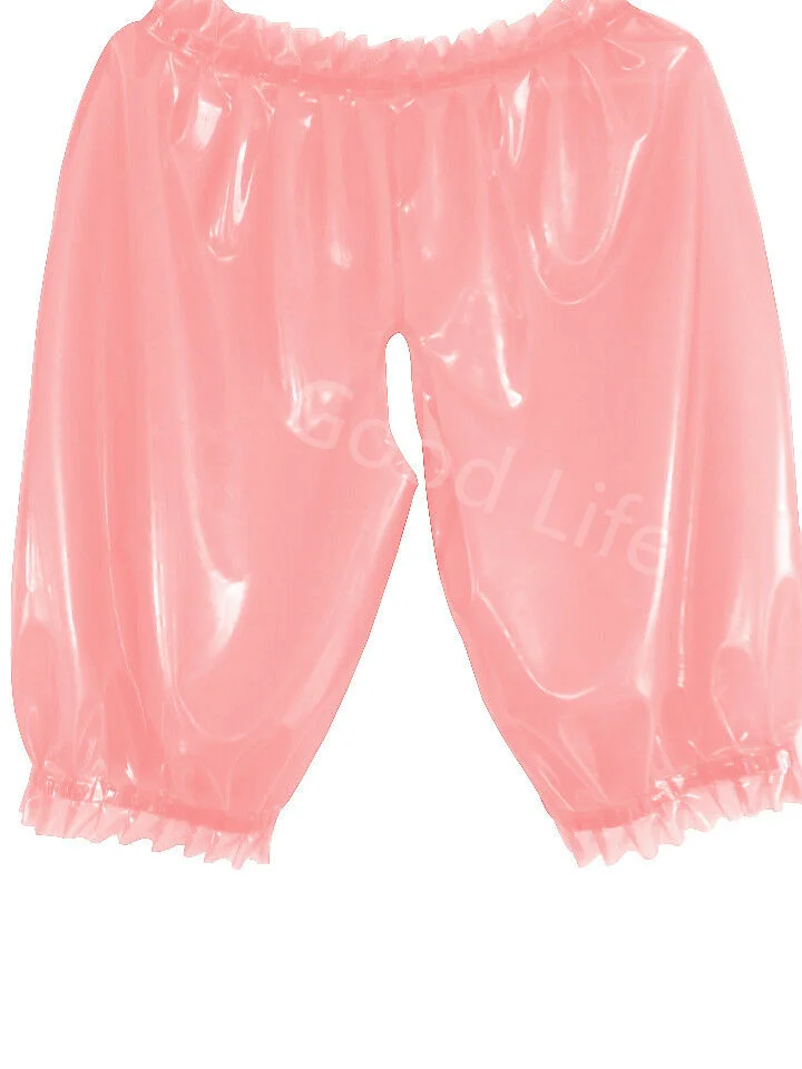 

New Latex 100% Rubber Sexy Gummi Pink Erotic Boxer Shorts Briefs Open Crotch Size XXS-XXL