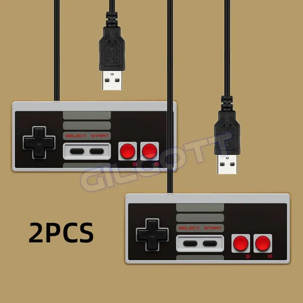 2 قطعة عصا التحكم السلكية USB للكمبيوتر NES USB الكمبيوتر غمبد الألعاب ل NES لعبة USB كونرولر لعبة Joypad
