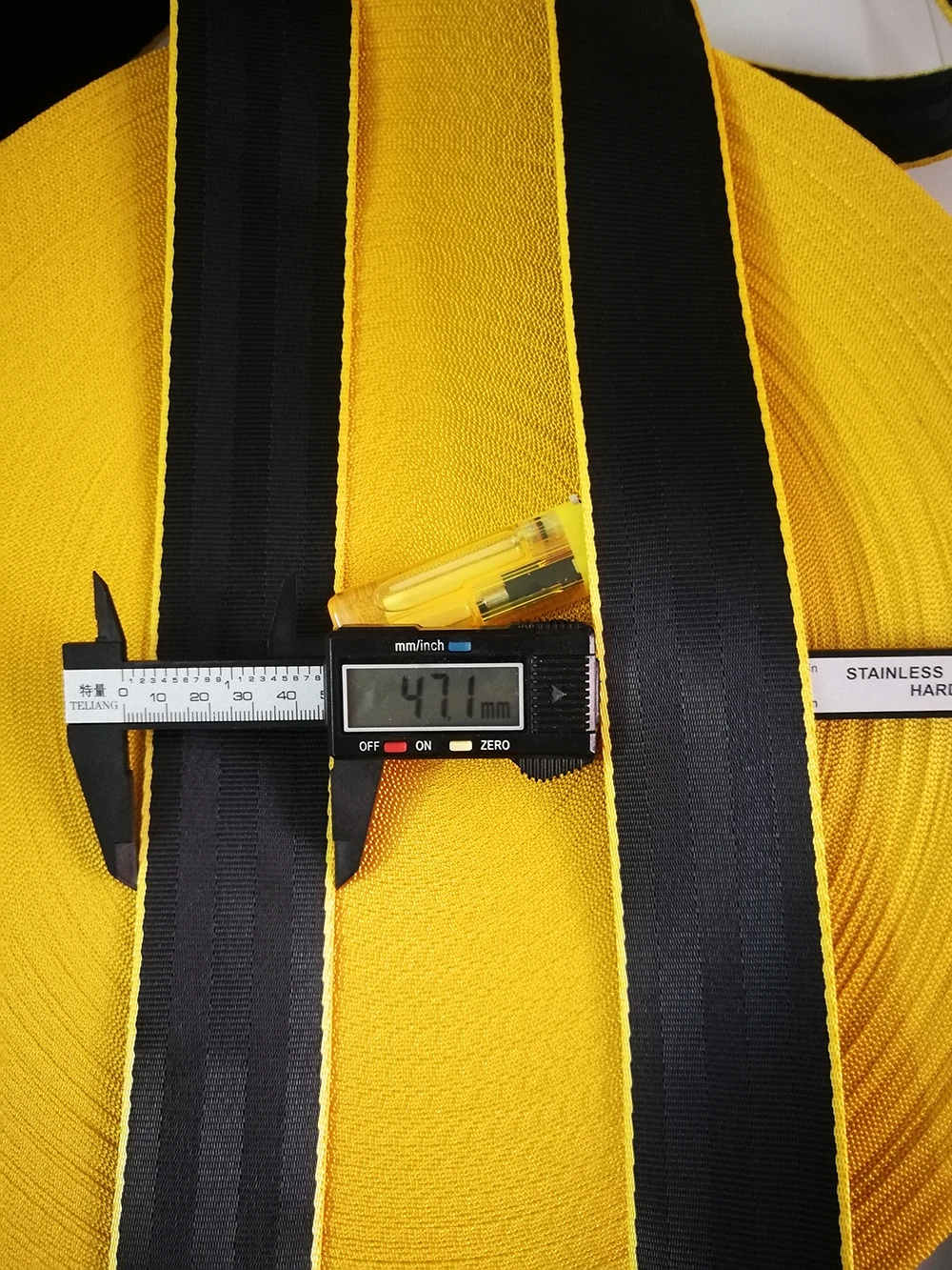 30Meter black-yellow Doublecolor Car Seat Belt Webbing Universal Car Personalized Modification Seat Belt Webbing Accessories