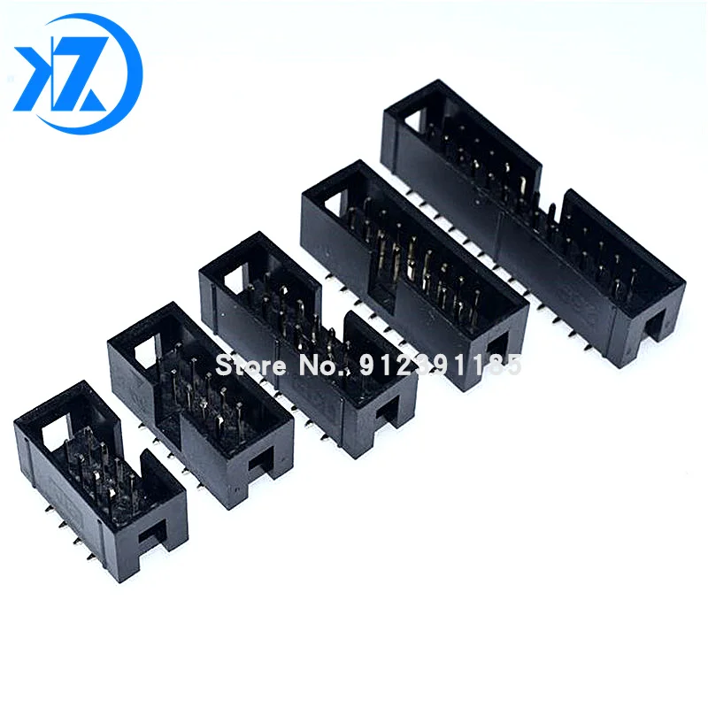 10pcs SMT 2.54MM pitch MALE SOCKET straight idc box headers PCB CONNECTOR DOUBLE ROW SMD 8P 10P 14P16P 20P 26P DC3-10P HEADER