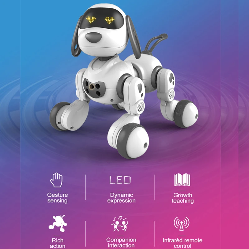 Novo programável 2.4g rc robô cão brinquedo inteligente para crianças brinquedo presente de aniversário controle remoto sem fio inteligente falando