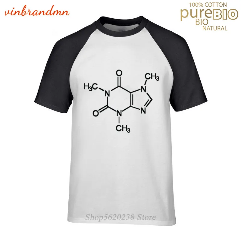 Caffeine Molecular Formula Print T Shirts For Men 100% Cotton The Big Bang Theory Top Tee Caffeine Tee Shirt XS-3XL