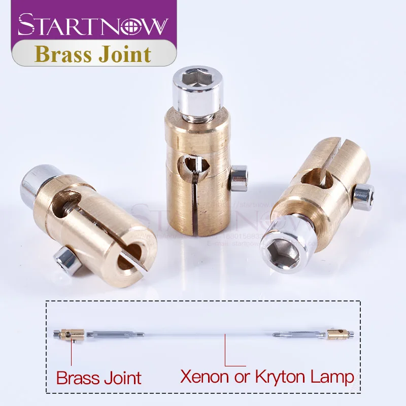 High quality Brass Joint Inner Dia. 5mm 6mm Electrode End Chuck For Xenon Krypton Lamp 1064nm YAG Fiber Laser Machine Spares