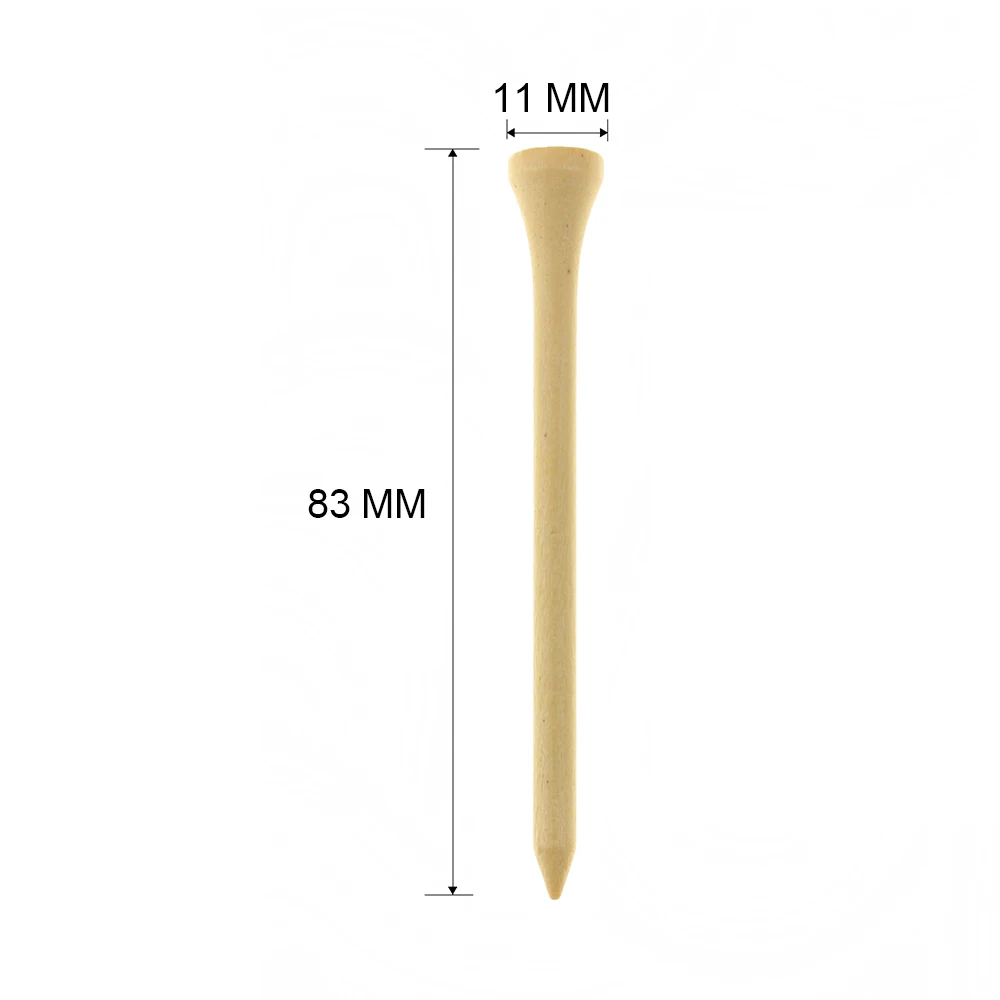 100 Pcs 83MM Wooden Golf Tees Wood Colored 3 1/4 Inch Long Supplies For Driver Accessories