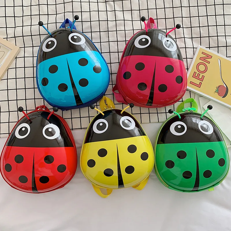 Children's Schoolbag Kindergarten Baby Backpack Cute Ladybug Eggshell Cartoon Backpack Creative Birthday Gift For Kids Boy Girls