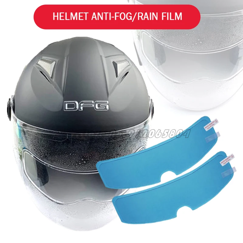 Parche antiniebla para casco completo de motocicleta, película Universal a prueba de lluvia, lente de casco, película antivaho, parasol, enchufe transparente