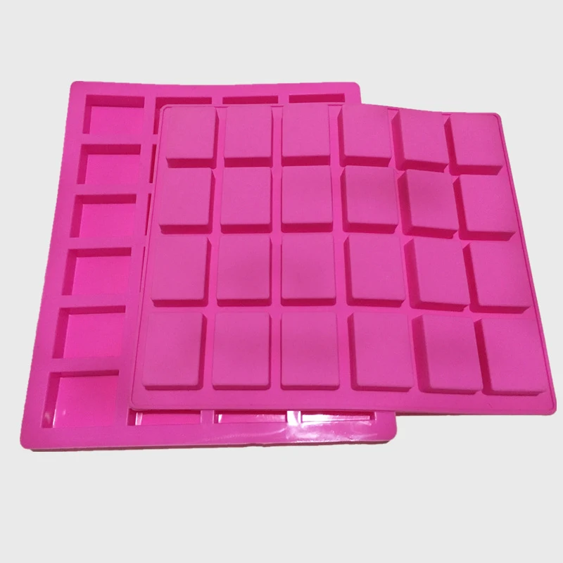 24Cavity Mini Rectangle Silicone Soap Mold Pudding Candy Mold DIY Cake Baking Handmade Soap Decorating Mould Soap Craft Supplies