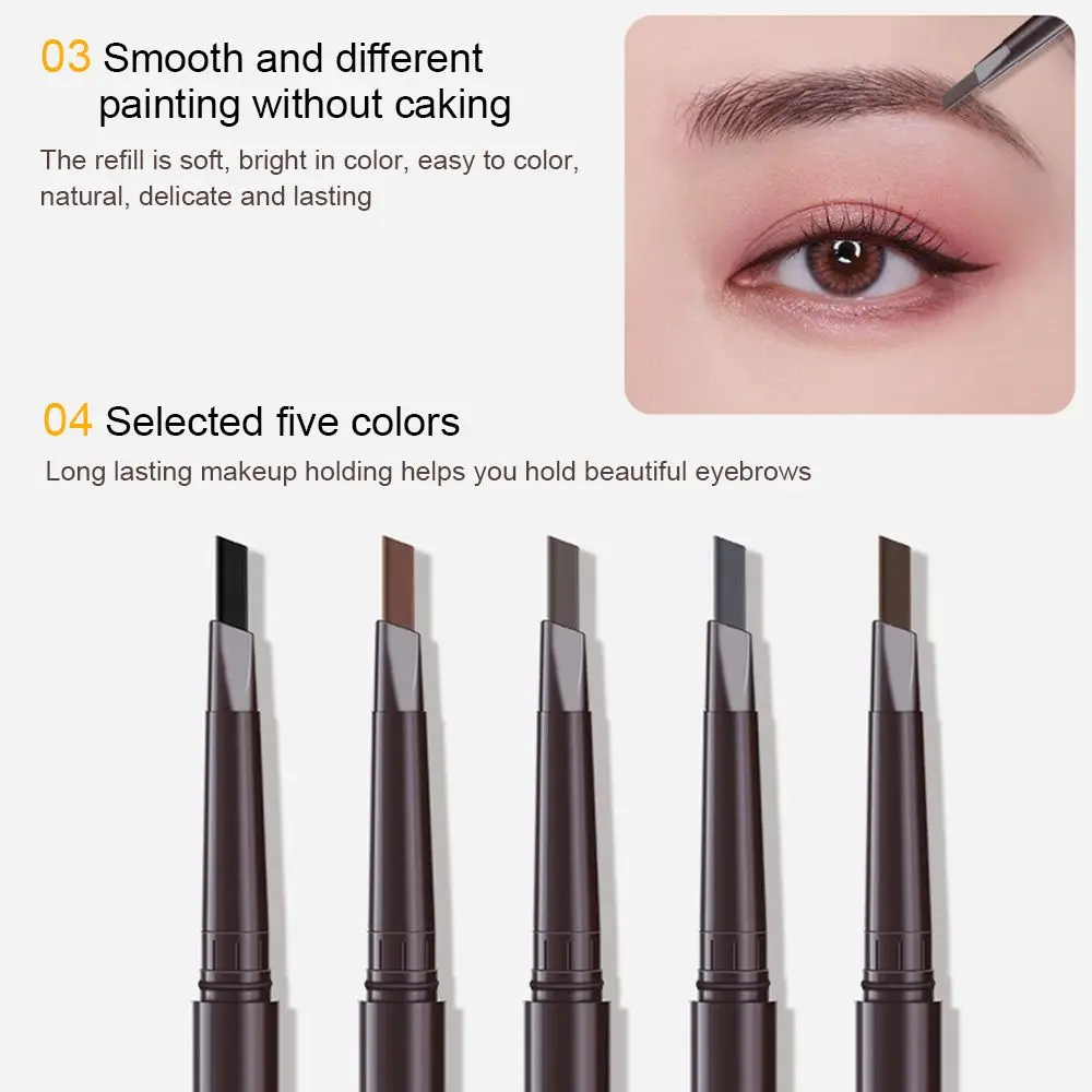 Mode triangulaire débutants imperméable Double tête crayon à sourcils stylo à sourcils brosse à sourcils tridimensionnelle